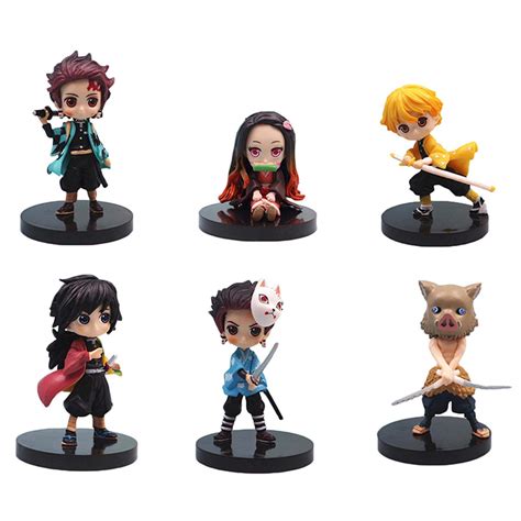 Qingyin Kimetsu No Yaiba Figure 6 Pcs Demon Slayer Model | Desertcart INDIA