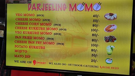 Menu at Darjeeling Momo, Guwahati, Dr BK Kakati Road Sharabhatti