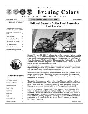 Fillable Online uscg uscg evening colors form Fax Email Print - pdfFiller