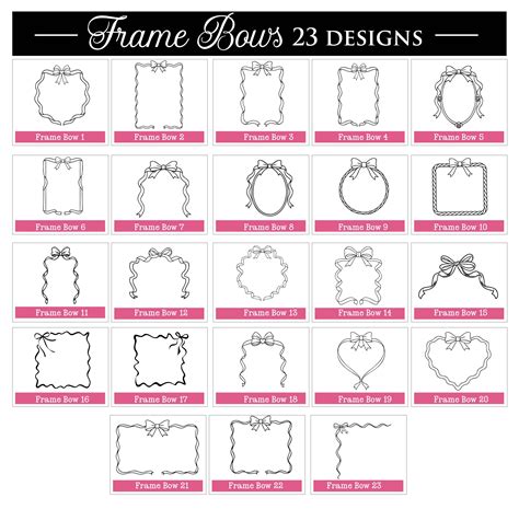 Bow Frames Bundle Svg, Coquette Bows SVG, Bow Svg Bundle, Wavy Borders ...