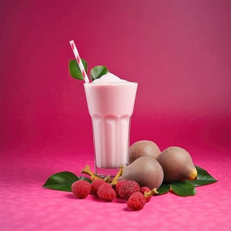 Lychee smoothie with studio background | Premium Photo