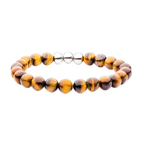 Men's Tiger's Eye Bead Stretch Bracelet