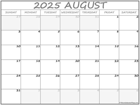 Free Printable Calendar August 2025 Without Download