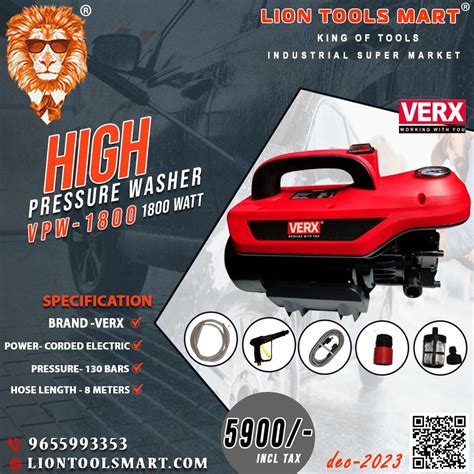 "Blast Away Dirt and Grime with the Verx Pressure Washer VPW-1800 ...