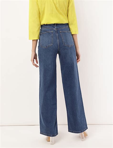 Buy High Waisted Wide Leg Jeans at Marks & Spencer