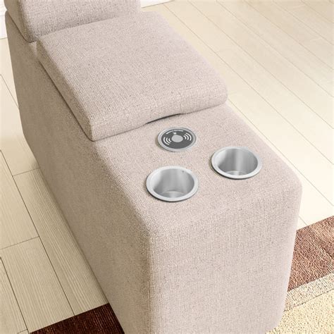 Buy Wells Fabric Sofa Console - Beige from Home Centre at just INR 18749.0