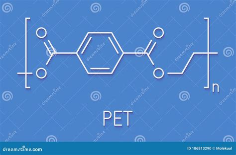Polyethylene Terephthalate (PET, PETE) Polyester Plastic, Chemical Structure. Mainly Used in ...