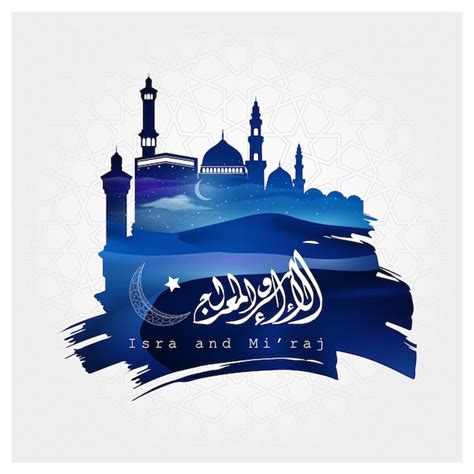 Isra and miraj greeting card | Premium Vector