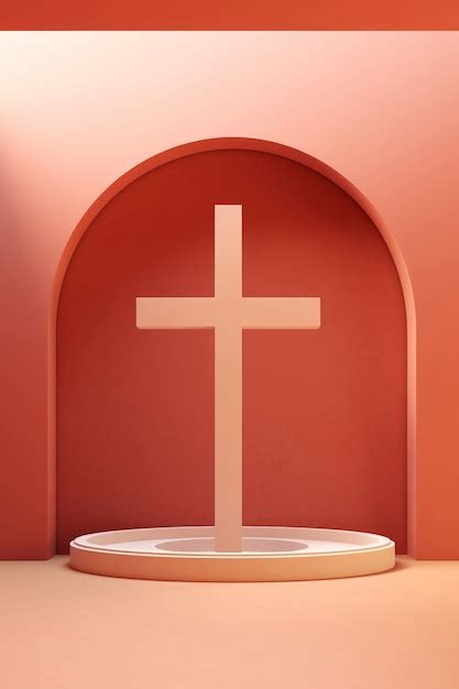 Vue d'une simple croix religieuse en 3D | Image générée à base d’IA