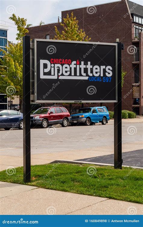 Outdoor Sign for Chicago Pipefitters Local 597 Union Office in the West ...