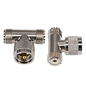 BOOBRIE UHF Male to Female Coax Connector T Shape (2-Pack) : Amazon.in ...