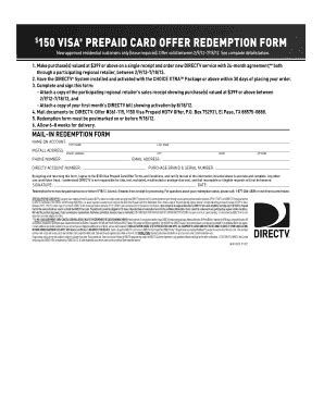 Fillable Online 150 VISA PREPAID CARD OFFER REDEMPTION FORM Fax Email ...