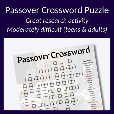 Passover Crossword Puzzle Printable - Print Crossword