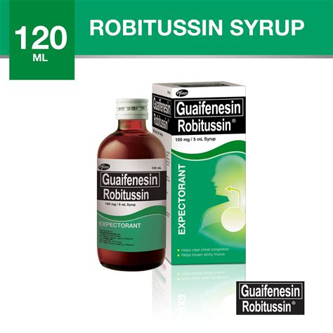 Robitussin Regular Plain Syrup Guaifenesin with Phlegm Release Power Helps Fight Cough with ...