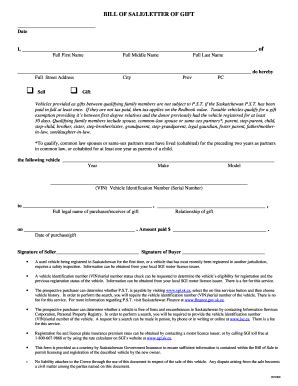 Canada SGI Bill of Sale/Letter of Gift 2008-2026 - Fill and Sign ...