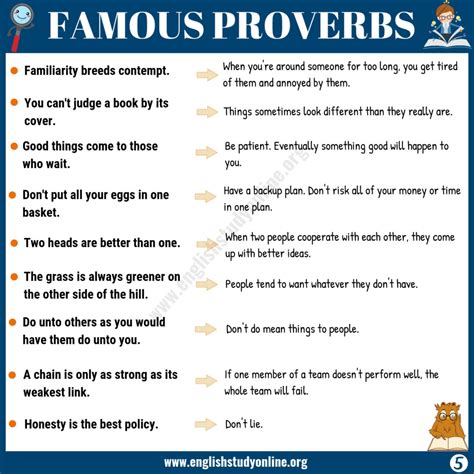50 Famous English Proverbs with Meanings and Examples for ESL Learners - English Study Online