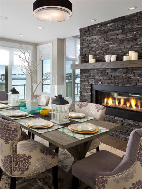 Decorating Dining Room Designs Fireplaces