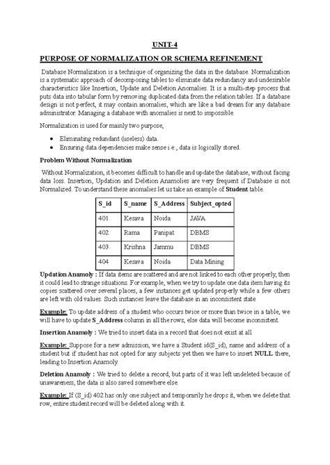 DBMS Unit-4: Understanding Normalization and Functional Dependencies ...