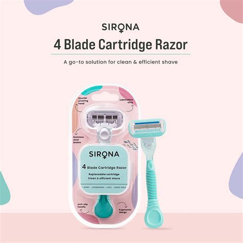 Buy SIRONA 4 BLADE BODY RAZOR WITH REPLACEABLE HEAD - 1 RAZOR Online ...