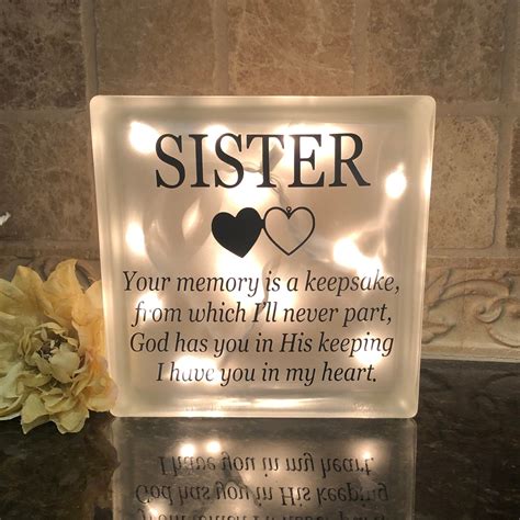 Loss of Sister Remembrance Light, Condolence Gift Friend, Memorial for ...
