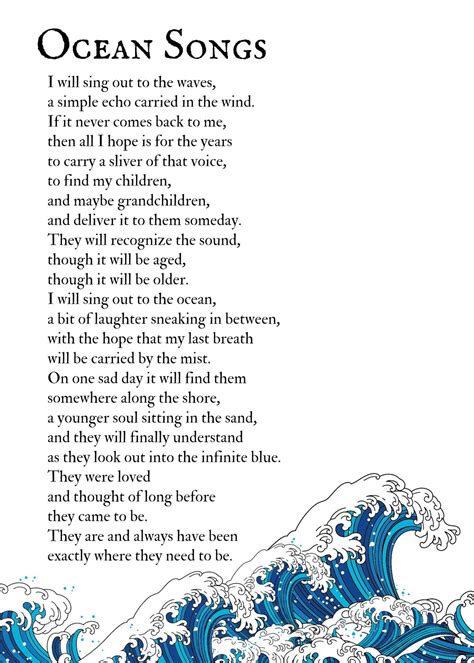 Ocean Songs - A Poem of Family Love + the Sea | Poetry Digital Download ...