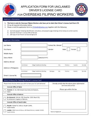 Fillable Online APPLICATION FORM FOR UNCLAIMED Fax Email Print - pdfFiller