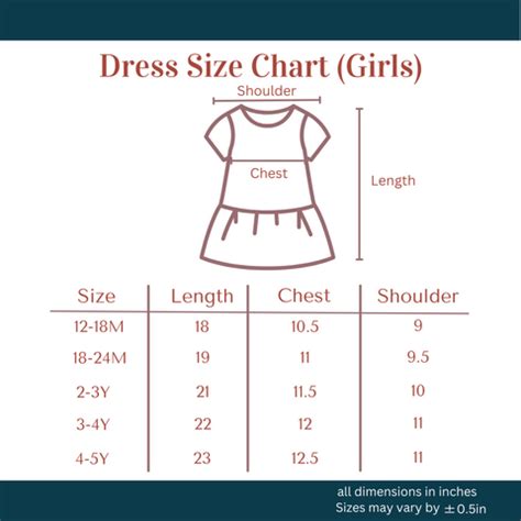Size Chart – Peekaaboo Kids