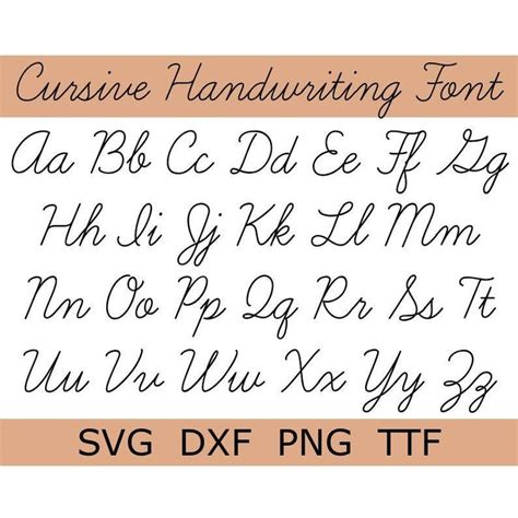 Cursive Font SVG + TTF, Handwriting, Script, 1 Svg, 1 Dxf, 1 Png + 1 ...