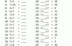 Image result for 7 Times Table Test Worksheet