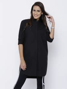 Tokyo Talkies Casual Regular Sleeve Solid Women Black Top - Buy Tokyo ...