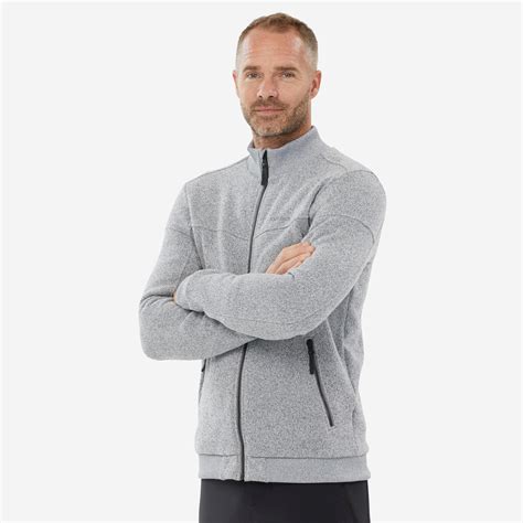 Men’s Fleece Hiking Jacket - SH 100 - Silver grey - Quechua - Decathlon