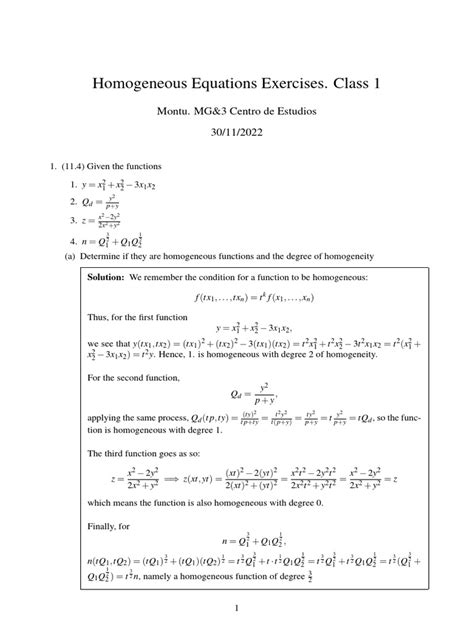 Image result for Example of Homogeneous Equation