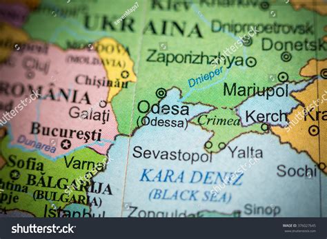Map View Odessa Ukraine On Geographical Stock Photo 376027645 ...