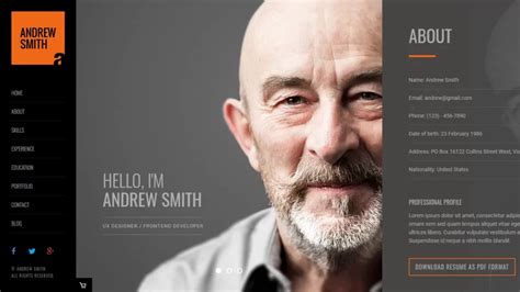 HTML and CSS Resume Templates 的图像结果