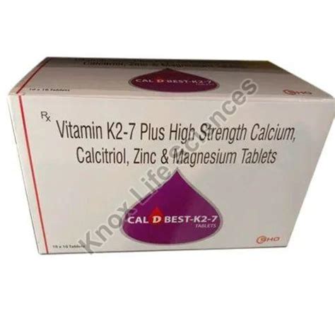 Vitamin K2-7 Plus High Strength Calcium Calcitriol Zinc Magnesium ...