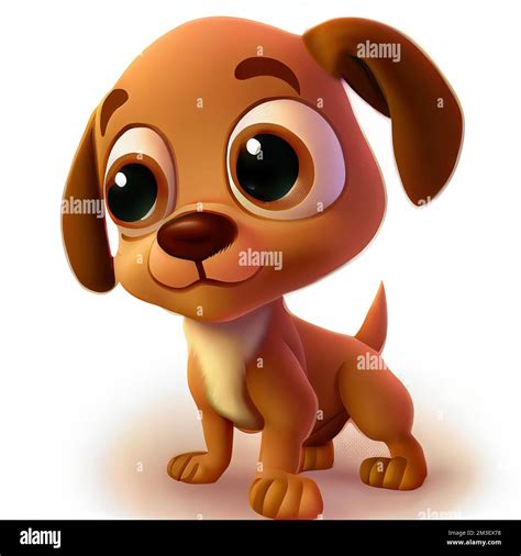 a cartoon dog with big eyes and a sad look on its face Stock Photo - Alamy