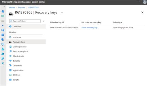 Image result for BitLocker Recovery Key in Intune
