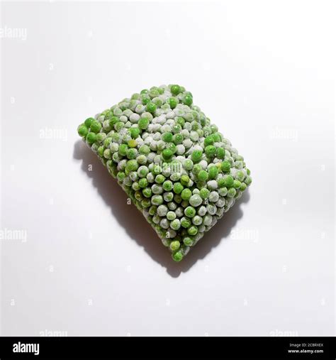 Frozen food vegetable green pea on white background. Healthy eating ...