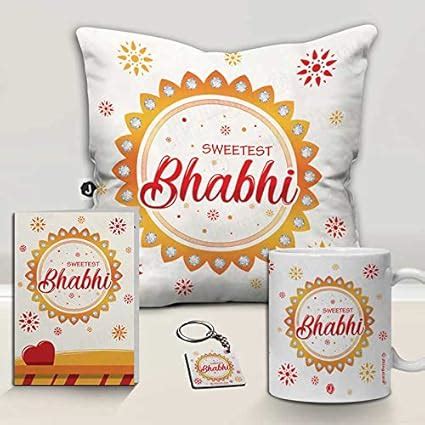 Buy Jhingalala Sweetest Bhabhi Printed Cushion Mug Key Chain Greeting ...