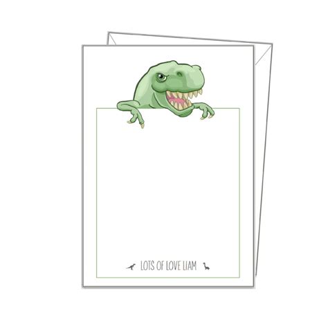 Buy Dinosaur T-REX WRITING PAPER, Personalised Notepaper, Boys ...