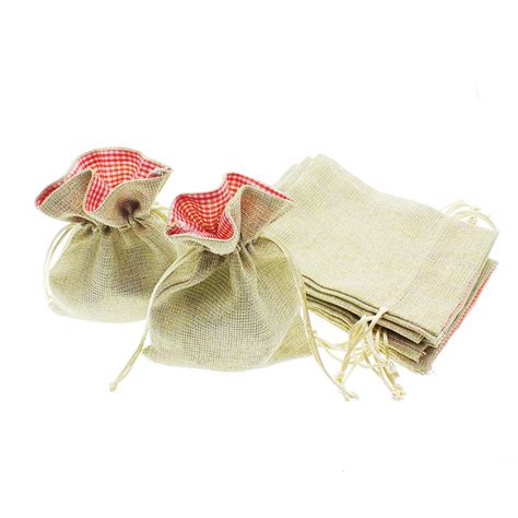 Linen and Bags 4ââ‚¬Â x 5ââ‚¬Â Linen Drawstring Party Favor Bags with ...