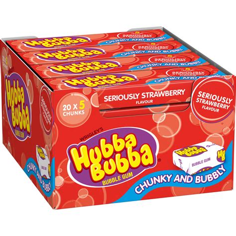 Hubba Bubba Chewing Gum Seriously Strawberry 20 Packs Of 5 | Desertcart ...