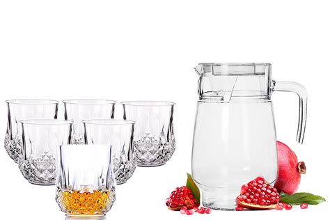 Buy Water Jug & Fish style Glass Crystal Glass Lemon Set | 1 Jug (1.5 L ...