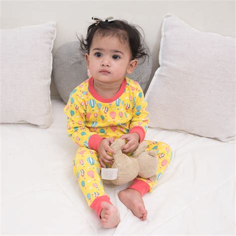 Certified Organic Cotton Full Sleeve Lounge Nightsuit PJ Set - Hot Air ...