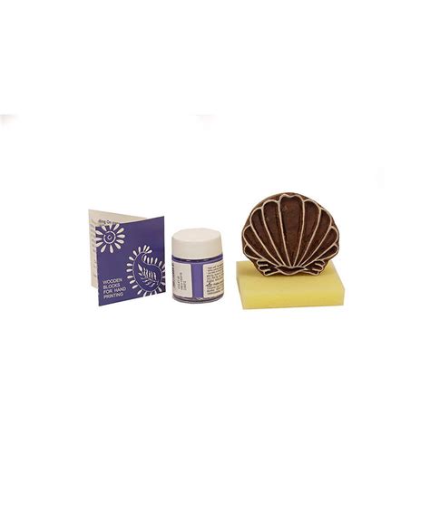 Handmade Wooden Block with Violet Shell Print DIY T-Shirt Craft Kit ...