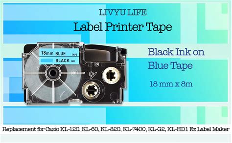 LIVYU LIFE 18mm Tape Compatible Label Tape Replacement for Casio KL-120 ...