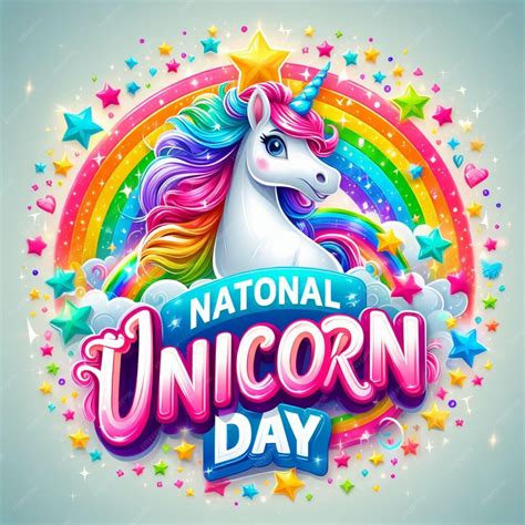 Illustrate Vector National Unicorn Day Post for Social media | Premium ...