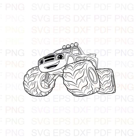 Blaze 2 Monster Machines Outline Svg Dxf Eps Pdf Png Cricut - Etsy India