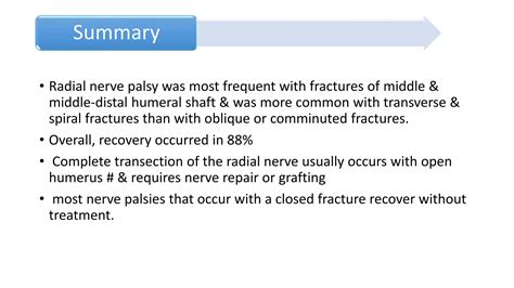 Fractures of the humeral shaft with radial nerve | PPTX