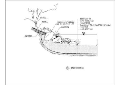某室外溪流自然水景设计CAD图纸